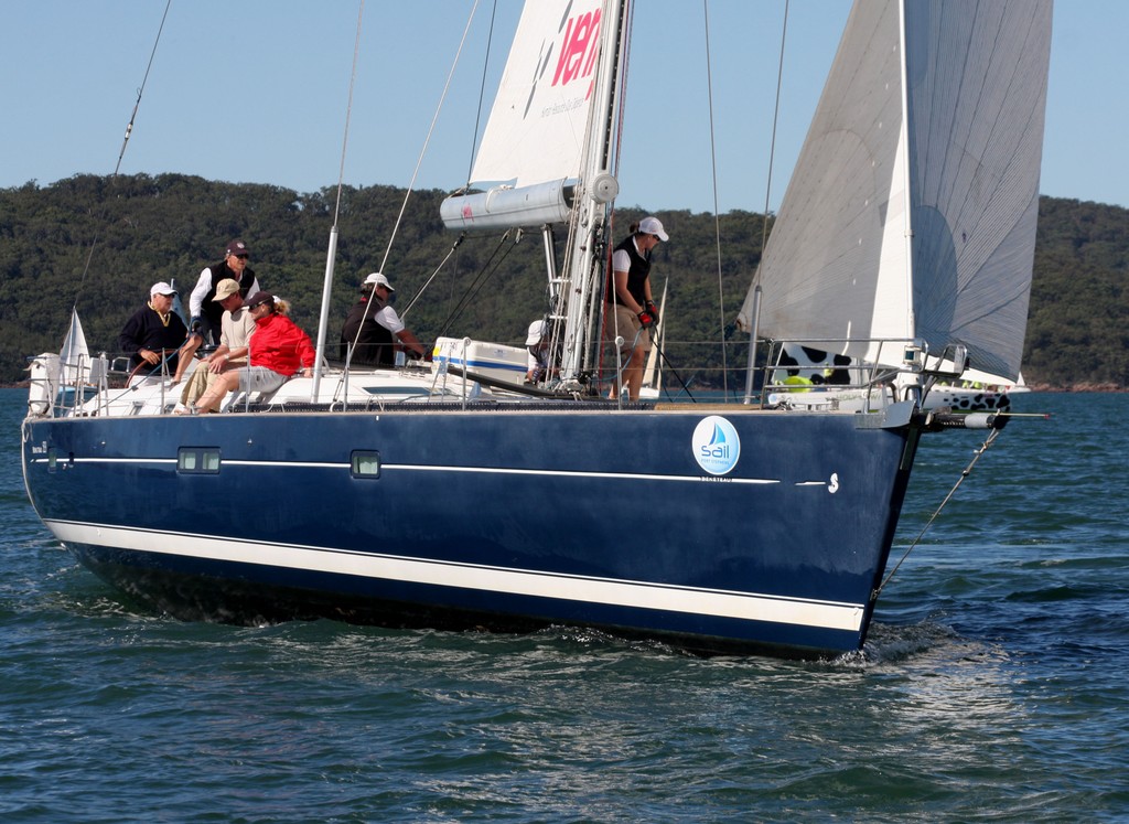 Argo Blue with George Snow on the wheel. Commodore’s Cup day 3 Sail Port Stephens 2011  <br />
 © Sail Port Stephens Event Media